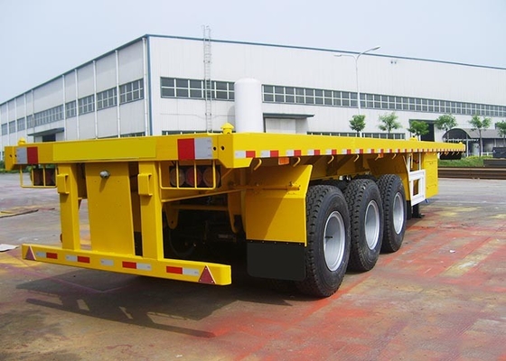 Low Bed  FUWA Flatbed Truck Trailer 2500mm 4 Axle Flatbed Trailer